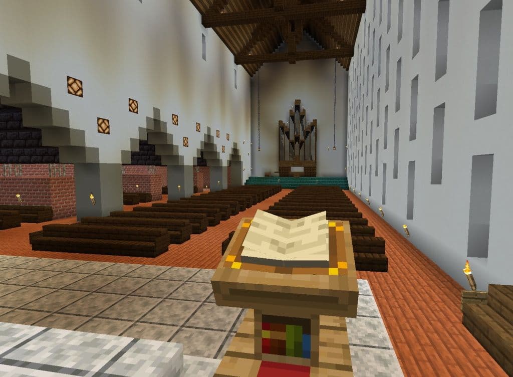 ...und bauten die komplette Kirche so maßstabgetreu wie möglich kurzerhand im Computerspiel Minecraft nach. (Screenshot: Stamm Tenkterer)