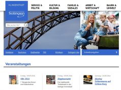 Aufgeräumt und modern präsentiert sich die komplett überarbeitete Webpräsenz der Stadt Solingen. (Screenshot: www.solingen.de)