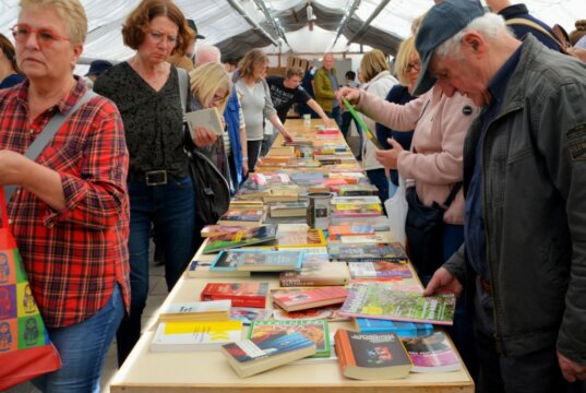 Die Bücherbörse hat nichts von ihrer Anziehung verloren. Auch in diesem Jahr gab es wieder jede Menge Lesestoff für die Besucher. (Foto: © Martina Hörle)