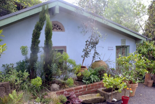 Die Villa Pavone ist das Herzstück des mediterranen Gartens. Ursprünglich war es eine alte Heizungsanlage. Mit dem Einzug des Pfauenpaares Enza und Luigi wurde daraus ein bezauberndes kleines Domizil für die Tiere. (Foto: © Martina Hörle)