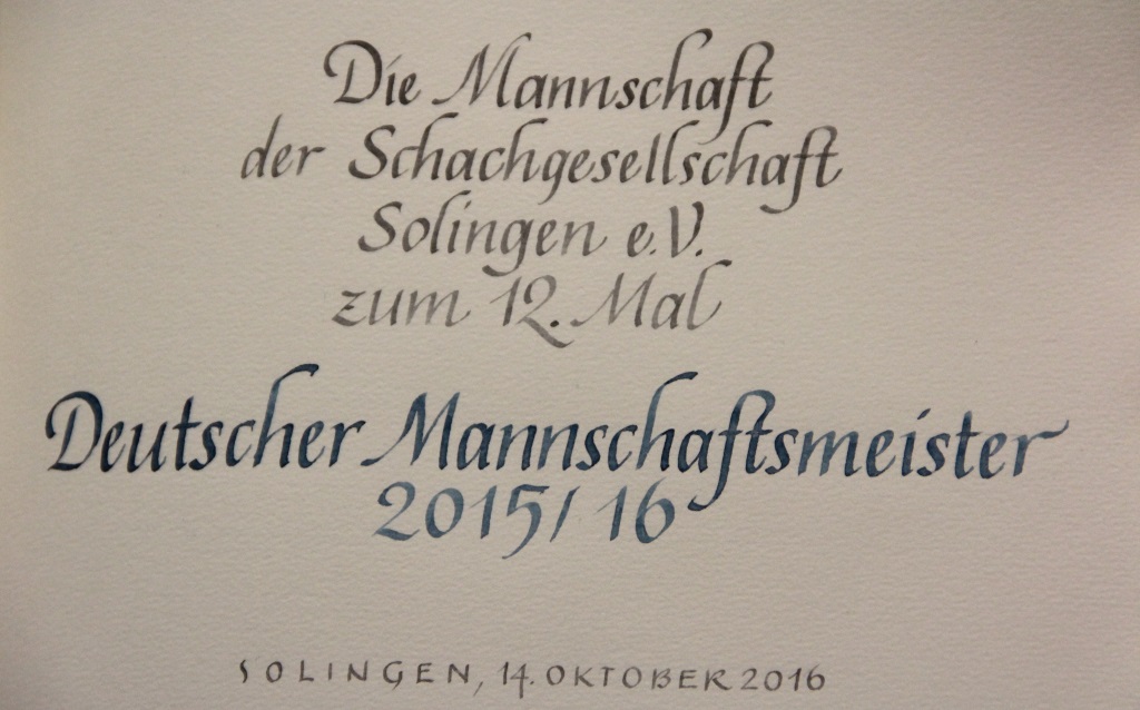 12. Mal holten Solinger Mannschaften den deutschen Meistertitel nach Solingen, zuletzt 1997 als Solinger SG 1868. (Foto: B. Glumm)