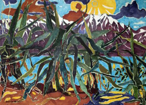 Bettina Heinen-Ayech (1937-2020) Agaven am Lago Maggiore, Aquarell auf Papier, 1955, (Foto: © Daniela Tobias)