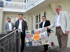 (v. li. OB Tim Kurzbach, Dirk Balke, Christian Busch, Joachim Radtke) Freuen sich sehr auf den Start der diesjährigen Aktion „PlakArt 21“ (Foto: © Martina Hörle)
