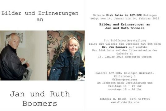 Vom 14. Januar bis 14. Februar zeigt Dirk Balke in der Galerie ART-ECK als Premiere das Künstler-Ehepaar Jan und Ruth Boomers in einer gemeinsamen Ausstellung. (Foto: © Dirk Balke)