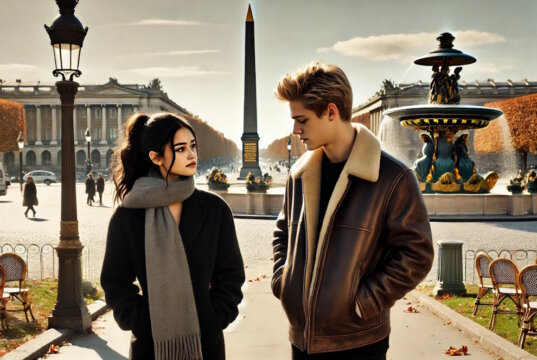 Lucia und Leo spazieren durch Paris. "Engelsklinge" wurde von der ukrainischen Autorin Svitlana Glumm verfasst. (Bild: Open AI)