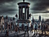 Auf dem Calton Hill in Edinburgh treffen Engel und Dämonen aufeinander. Kommt es zum Kampf? "Engelsklinge" wurde von der ukrainischen Autorin Svitlana Glumm verfasst. (Bild: Open AI)