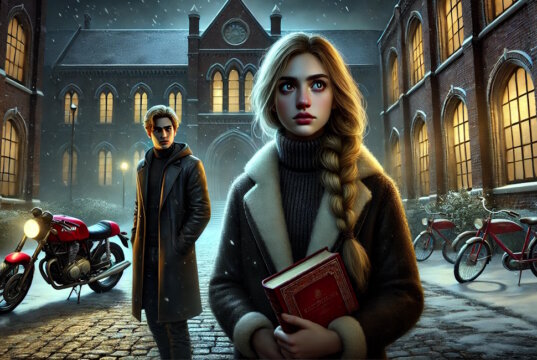 Leo und Federica in Mailand. "Engelsklinge" wurde von der ukrainischen Autorin Svitlana Glumm verfasst. (Bild: Open AI)