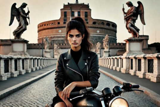 Lucia auf der Engelsbrücke in Rom. Dort macht sie Bekanntschaften, die sie nicht erwartet hatte. "Engelsklinge" wurde von der ukrainischen Autorin Svitlana Glumm verfasst. (Bild: Open AI)