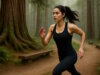 Lucia bei einer ausgiebigen Trainingseinheit im Wald. "Engelsklinge" wurde von der ukrainischen Autorin Svitlana Glumm verfasst. (Bild: Open AI)