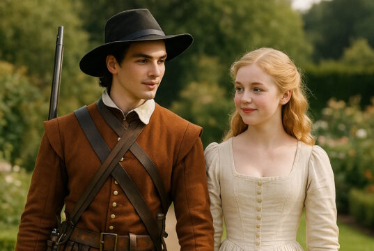 Angel und Allison 1643 in England. "Engelsklinge" wurde von der ukrainischen Autorin Svitlana Glumm verfasst. (Bild: Open AI)