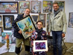 Veranstalten am kommenden Wochenende gemeinsam ein Event mit Licht, Kunst und Musik. (v. li. Lothar Ruthmann, Saskia Bela, Slavko Skrget) (Foto: © Martina Hörle)