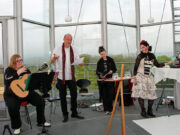 Kerstin Ehmke-Putsch, Armin Tofahrn, Martina Hörle und Remy Matelot (v.l.) verzauberten das Publikum im Lichtturm. (Foto © Sandra Grünwald)