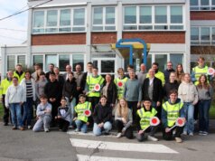 Insgesamt 21 Schülerlotsinnen und Schülerlotsen aus 7 Solinger Schulen traten am Freitag zum regionalen Schülerlotsenwettbewerb unter der Federführung der Polizei und der Verkehrswacht an. (Foto © Sandra Grünwald)