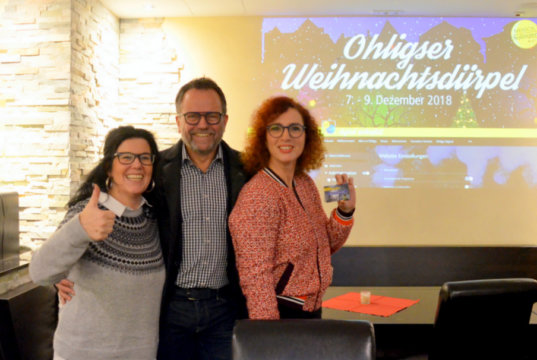 Freuen sich über den gelungenen Start der Ohligs App (v. li. Anita Ranzan, Jörg Bergmann, Gloria Göllmann) (Foto: © Martina Hörle)