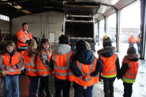 Ein Blick ins Innere der Kehrmaschine. (Foto © Sandra Grünwald)