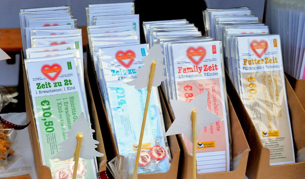 In diesem Jahr gab es bei Eintrittskarten und Patenschaften mehrere Varianten, auch als Geschenk gut geeignet. (Foto: © Martina Hörle)