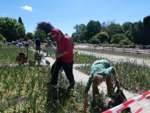 Die Parkaufsicht war älteren Damen gerne behilflich. (Foto © Sandra Grünwald)