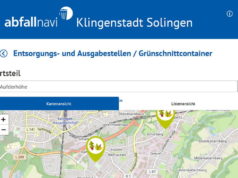 Das neue "abfallnavi" der Technischen Betriebe Solingen soll den Nutzern einen Überblick in Sachen Müllentsorgung verschaffen. (Screenshot: Stadt Solingen)