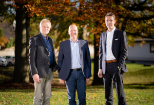 Die Geschäftsführung der Diakonie Bethanien gGmbH (v.l.): Hartmut Fehler (Geschäftsführer Pflege und Wohnen), Matthias Ruf (Vorsitzender der Geschäftsführung) und Dr. Stephan Ricken (Geschäftsführer Finanzen). (Foto: © Bethanien)