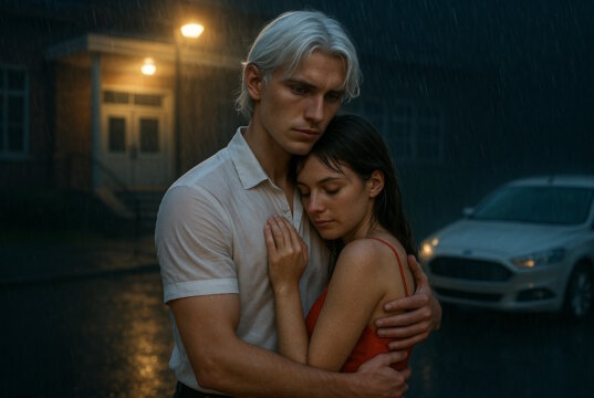 Wionot und Emma sind ein Liebespaar. "Engelsklinge" wurde von der ukrainischen Autorin Svitlana Glumm verfasst. (Bild: Open AI)