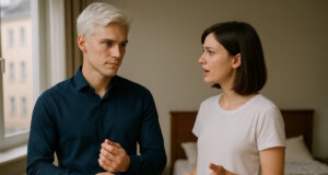 Engelsklinge – Buch 2: In Nebel gehüllt (Kapitel 15.3) Wionot und Emma im Gespräch. "Engelsklinge" wurde von der ukrainischen Autorin Svitlana Glumm verfasst. (Bild: Open AI)