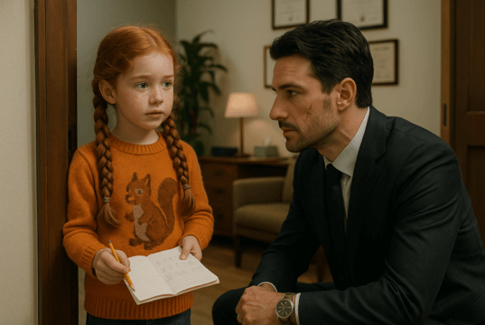 Adrian lernt die kleine Lilibet kennen. "Engelsklinge" wurde von der ukrainischen Autorin Svitlana Glumm verfasst. (Bild: Open AI)