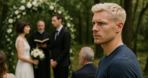 Engelsklinge – Buch 2: In Nebel gehüllt (Kapitel 15.5) Wionot auf Emmas Hochzeit. "Engelsklinge" wurde von der ukrainischen Autorin Svitlana Glumm verfasst. (Bild: Open AI)