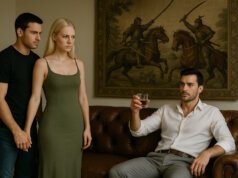 Angie und Niku treffen Adrian in San Francisco. "Engelsklinge" wurde von der ukrainischen Autorin Svitlana Glumm verfasst. (Bild: Open AI)