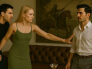 Angie und Niku treffen Adrian in San Francisco, es kommt zum Streit. "Engelsklinge" wurde von der ukrainischen Autorin Svitlana Glumm verfasst. (Bild: Open AI)