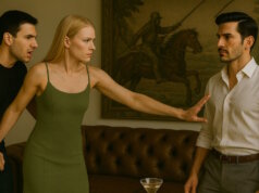 Angie und Niku treffen Adrian in San Francisco, es kommt zum Streit. "Engelsklinge" wurde von der ukrainischen Autorin Svitlana Glumm verfasst. (Bild: Open AI)