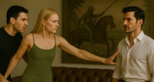 Angie und Niku treffen Adrian in San Francisco, es kommt zum Streit. "Engelsklinge" wurde von der ukrainischen Autorin Svitlana Glumm verfasst. (Bild: Open AI)