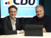Der neue CDU-Fraktionschef Carsten Voigt (re.) und der gewählte Oberbürgermeister Daniel Flemm, der sein Amt am 3. November im Rathaus antritt. (Foto: © Bastian Glumm)