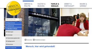 Auf der Internetseite der Stadt Solingen ist der Fragebogen zum Einzelhandel hinterlegt. (Screenshot: www.solingen.de)