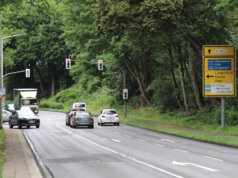 Am Frankfurter Damm in Höhe des Anschlusses zur Viehbachtalstraße finden im Sommer umfangreiche Bauarbeiten statt. (Foto: © Bastian Glumm)