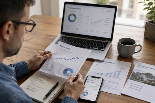 Lange Zeit galt das Eigenheim als Golden Standard bei der privaten Altersvorsorge. Inzwischen legen jedoch auch viele Bundesbürger ihr Geld in Aktien und ETFs an. (Bild: OpenAI)