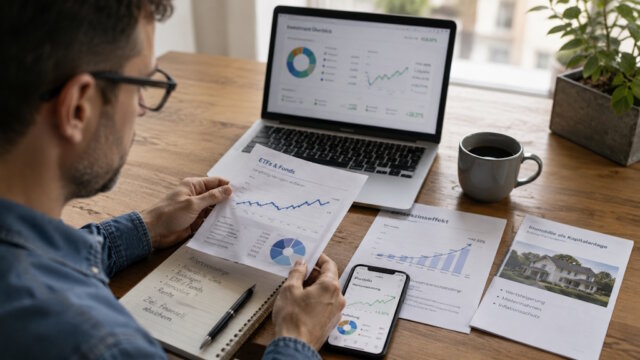 geldanlage-armut Lange Zeit galt das Eigenheim als Golden Standard bei der privaten Altersvorsorge. Inzwischen legen jedoch auch viele Bundesbürger ihr Geld in Aktien und ETFs an. (Bild: OpenAI)