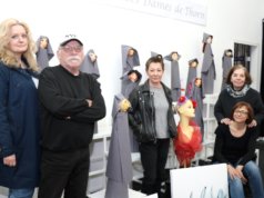 Freuen sich auf die "Werkschau" am kommenden Wochenende in den Güterhallen: v. li. Petra Kroetzsch, Norbert Sarrazin, Conny Schüssler, Bea Kahl (vorne) und Eva Wieden. (Foto: © Bastian Glumm)