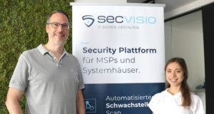Hannah Dollinger und Tobias Erdmann haben die Secvisio GmbH gegründet und wollen Unternehmen in Sachen IT-Sicherheit fit machen. (Foto: © Bastian Glumm)