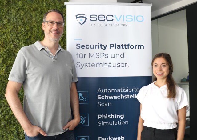 Hannah Dollinger und Tobias Erdmann haben die Secvisio GmbH gegründet und wollen Unternehmen in Sachen IT-Sicherheit fit machen. (Foto: © Bastian Glumm)