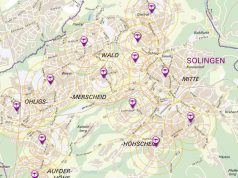 Feste Sirenen stehen in Solingen an 20 Standorten. Zudem verfügt die Stadt über drei mobile Einheiten. (Karte: © Stadt Solingen)