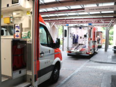 Klinikum Solingen: Rettungswagen vor dem Schockraum der Zentralen Notfallambulanz (ZNA). (Archivfoto: © Bastian Glumm)