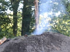 Am Dienstagnachmittag wurde die Feuerwehr nach Hohenscheid gerufen, wo ein Waldbrand vermutet wurde, der sich als Kohlenmeiler entpuppte. (Foto: © Bastian Glumm)