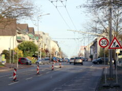 An der Kreuzung Focher Straße, Frankenstraße, Heresbachstraße wird ab morgen, Freitag, 19. November, eine provisorische Ampelanlage aufgebaut. (Foto: © Bastian Glumm)