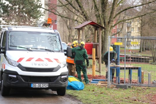 Der neue Spielplatz im Park Maltesergrund ist fast fertig, zwei weitere neue Spielplätze in Solingen folgen demnächst. (Foto: © Bastian Glumm)