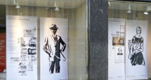 In den Schaufenstern des ehemaligen Wohn- und Geschäftshauses der Familie Davids an der Düsseldorfer Straße 40 ist die Ausstellung "Von Ohligs nach Auschwitz" zu sehen. (Foto: © Daniela Tobias)