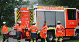 Sollte es am Wochenende zu Starkregen kommen, sei man darauf in Solingen vorbereitet. Die Feuerwehr befindet sich in Rufbereitschaft. (Foto: © Bastian Glumm)