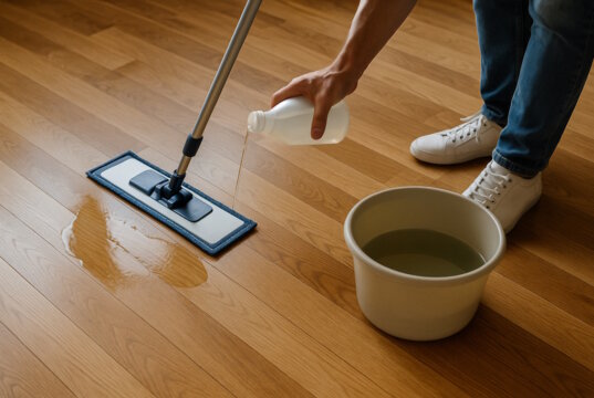 Parkettböden pflegen ist einfacher als gedacht! Entdecken Sie Tipps für die richtige Pflege Ihres Parketts. (Bild: Open AI)
