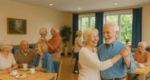 Die "Helfenden Schirme" laden am 6. September zum ersten Senioren-Abend ein – mit Musik, Kuchen und Gemeinschaft. Einmal im Monat! (Bild: Open AI)