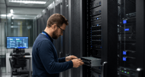 Moderne Serverlösungen: Effizienzsteigerung für kleine und mittelständische Unternehmen Für kleine und mittelständische Unternehmen ist eine leistungsfähige Serverinfrastruktur entscheidend, um Geschäftsprozesse effizient zu gestalten und Daten zuverlässig zu verwalten. (Bild: Open AI)