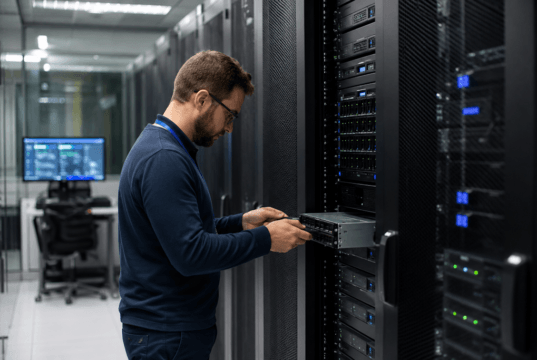 Für kleine und mittelständische Unternehmen ist eine leistungsfähige Serverinfrastruktur entscheidend, um Geschäftsprozesse effizient zu gestalten und Daten zuverlässig zu verwalten. (Bild: Open AI)